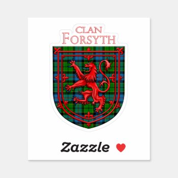 Forsyth Tartan Scottish Plaid Lion Rampant Sticker by thecelticflame at Zazzle