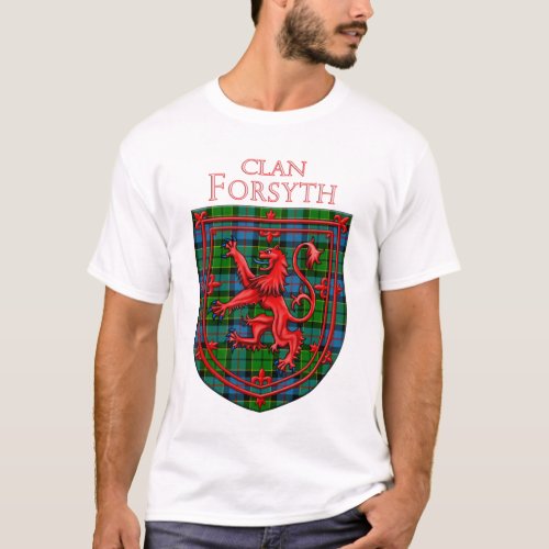 Forsyth Tartan Scottish Plaid Lion Rampant T_Shirt