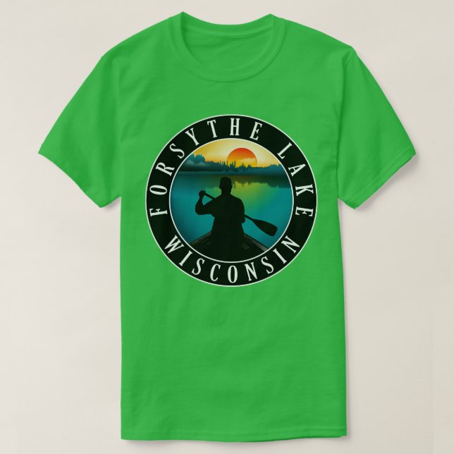 Forsythe Lake Wisconsin Canoeing T-Shirt (Design Front)