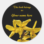 Forsythia Bookplate Sticker