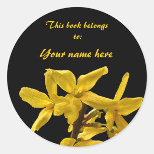 Forsythia Bookplate Sticker