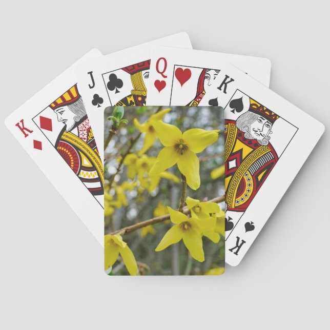 Forsythia in Springtime Poker Cards (Back)