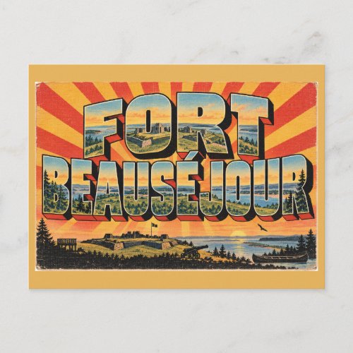 Fort Beauséjour NB Star Fort Hilltop Art Postcard