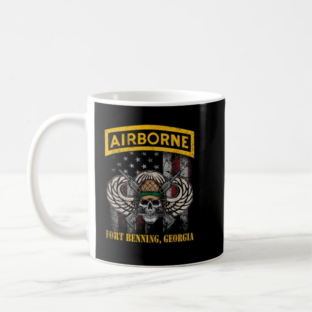 Fort Benning GA U.S Airborne Paratrooper Div Veter Coffee Mug (Left)