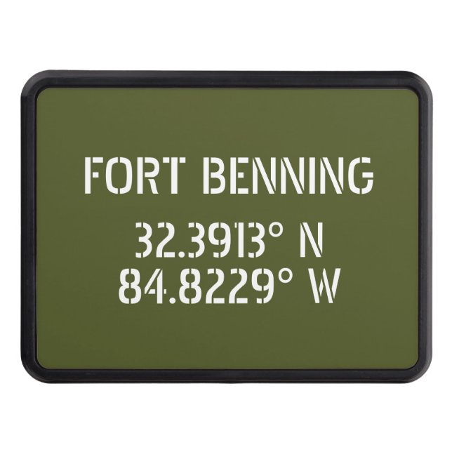 Fort Benning Latitude Longitude Hitch Cover (Front)