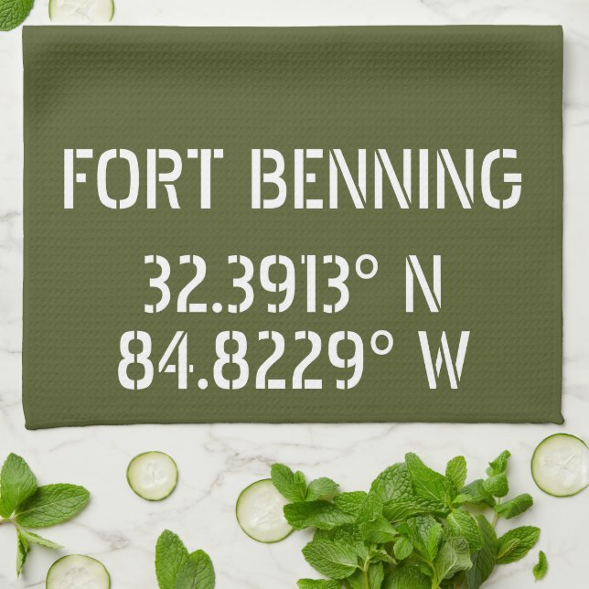 Fort Benning Latitude Longitude   Kitchen Towel (Folded)