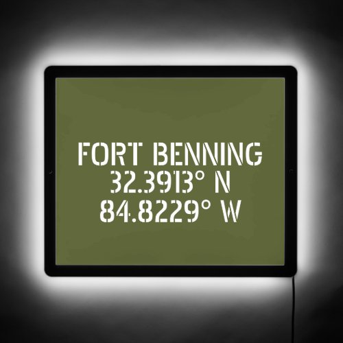 Fort Benning Latitude Longitude  LED Sign