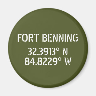 Fort Benning Latitude Longitude Magnet