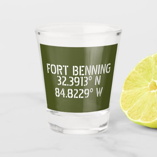 Fort Benning Latitude Longitude  Shot Glass