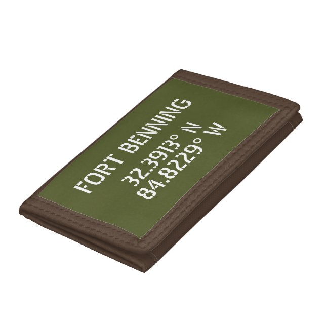Fort Benning Latitude Longitude Trifold Wallet (Bottom)