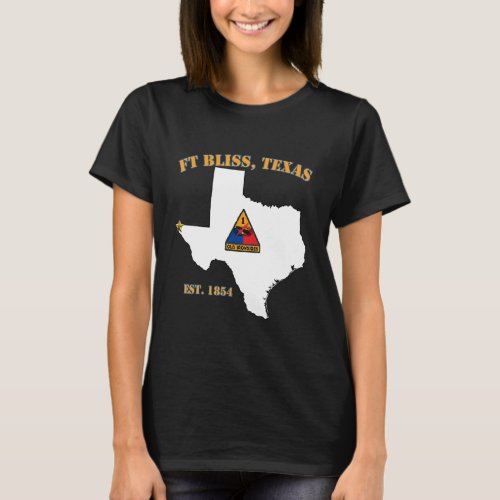 Fort Bliss Tx Military Base  1st Armored Division T_Shirt
