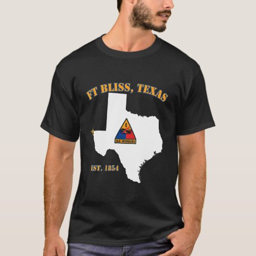 Fort Bliss Tx Military Base  1st Armored Division T_Shirt
