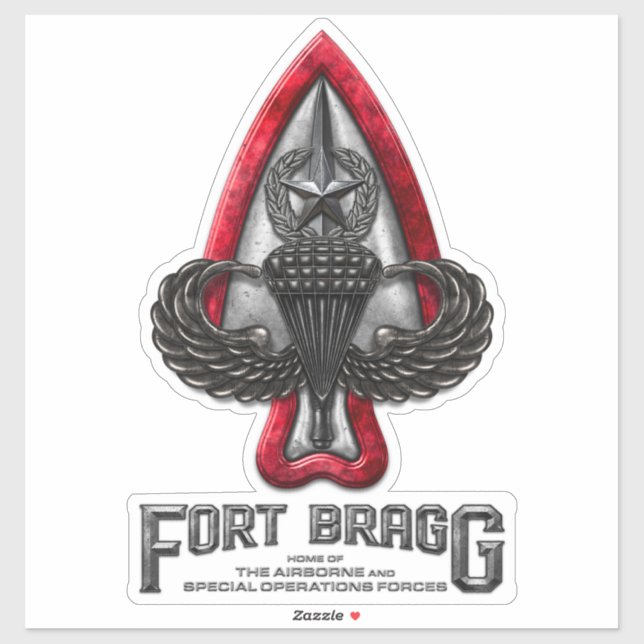 Fort Bragg 14" High Custom-Cut Vinyl Sticker (Sheet)