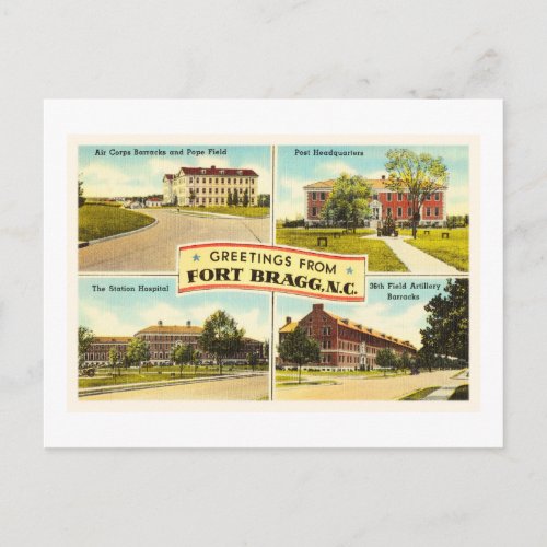 Fort Bragg  2 North Carolina NC Vintage Souvenir_ Postcard