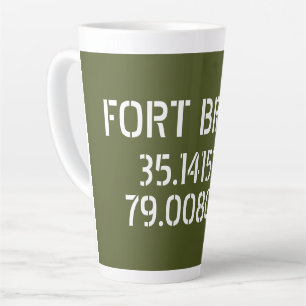 Fort Bragg Latitude Longitude Latte Mug