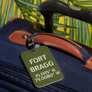 Fort Bragg Latitude Longitude Luggage Tag