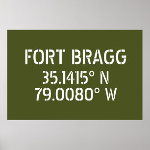Fort Bragg Latitude Longitude Poster