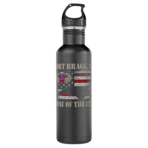 Fort Bragg NC Home Of The 82nd Airborne Tshirt Vet Stainless Steel Water Bottle