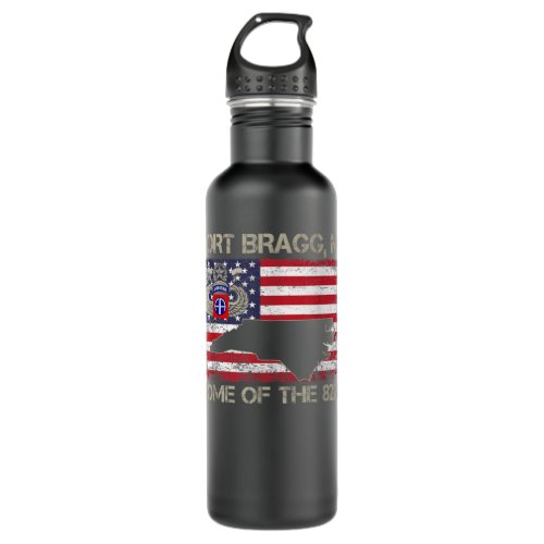 Fort Bragg NC Home Of The 82nd Airborne Tshirt Vet Stainless Steel Water Bottle