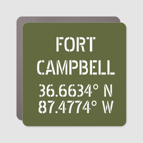 Fort Campbell Latitude Longitude  Car Magnet