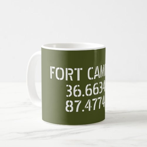 Fort Campbell Latitude Longitude Coffee Mug