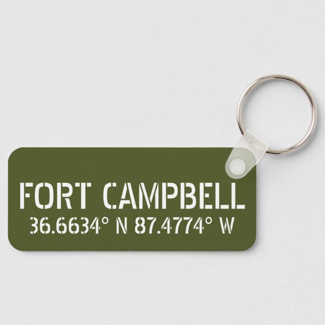 Fort Campbell Latitude Longitude  Keychain (Front)