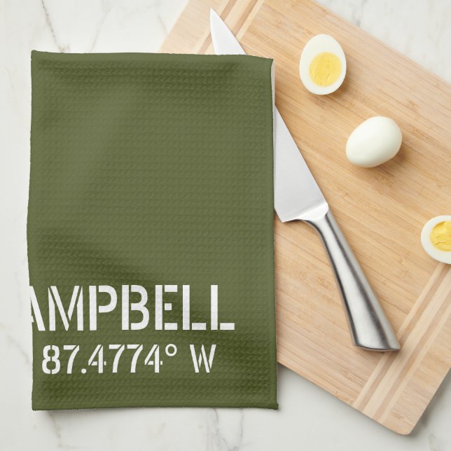 Fort Campbell Latitude Longitude  Kitchen Towel (Quarter Fold)
