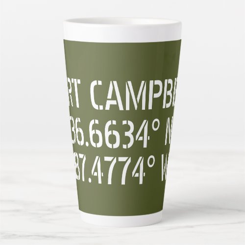 Fort Campbell Latitude Longitude  Latte Mug