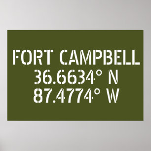 Fort Campbell Latitude Longitude Poster