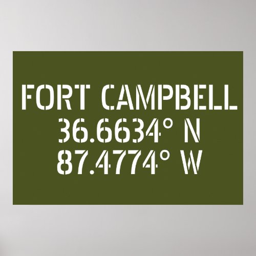 Fort Campbell Latitude Longitude  Poster