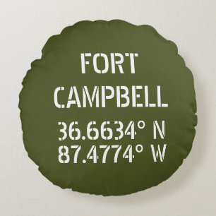Fort Campbell Latitude Longitude Round Pillow