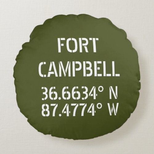 Fort Campbell Latitude Longitude   Round Pillow