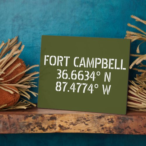 Fort Campbell Latitude Longitude Tabletop Plaque