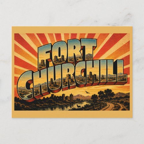 Fort Churchill Nevada Adobe Ruins Carson River Art Postcard