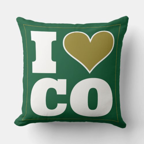 Fort Collins CO Game Day School Pride Accent Throw Pillow