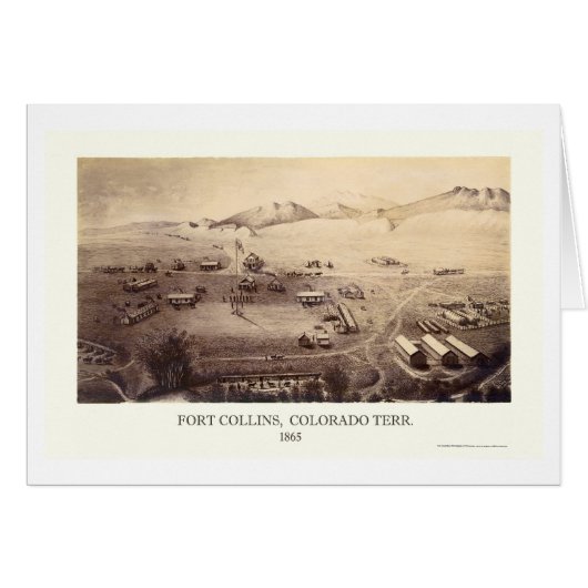 Fort Collins, CO Panoramic Map - 1865 Cards (Front Horizontal)