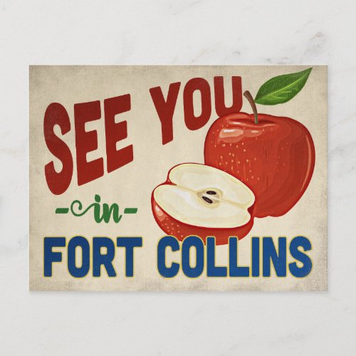 Fort Collins Colorado Apple _ Vintage Travel Postcard