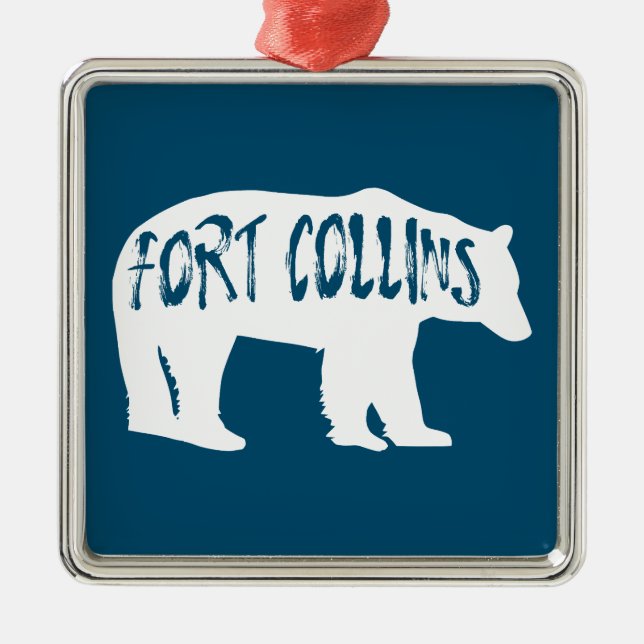 Fort Collins Colorado Bear Metal Ornament (Front)