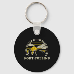 Fort Collins Colorado Co T Shirt Vintage Hiking Mo Keychain