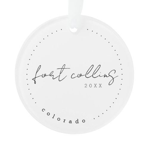 Fort Collins, Colorado CO Travel United States Ornament