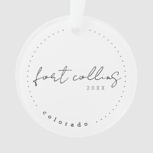 Fort Collins Colorado CO Travel United States Ornament