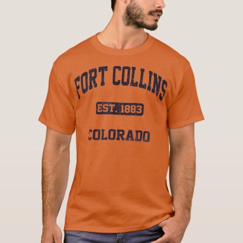 Fort Collins Colorado CO vintage state Athletic st T_Shirt