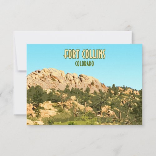 Fort Collins Colorado Horsetooth Rock Flat Card