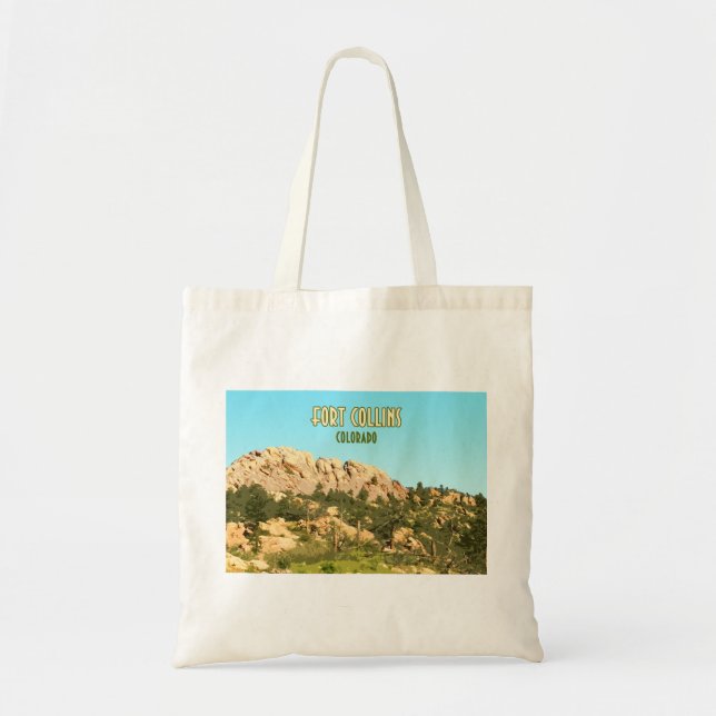 Fort Collins Colorado Horsetooth Rock Tote Bag (Front)