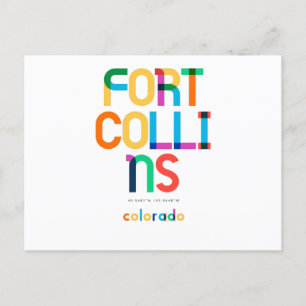Fort Collins Colorado Mid Century, Pop Art, Postcard