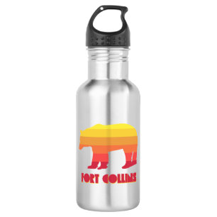Fort Collins Colorado Rainbow Bear Stainless Steel Water Bottle