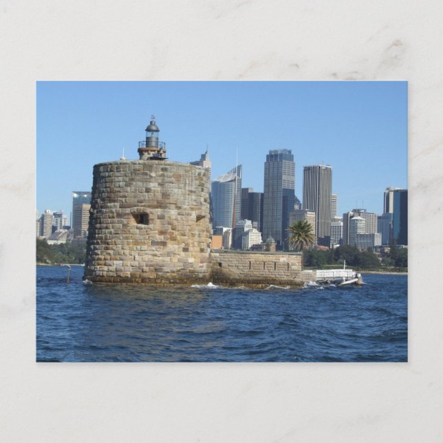 Fort Denison & Sydney Skyline Postcard (Front)