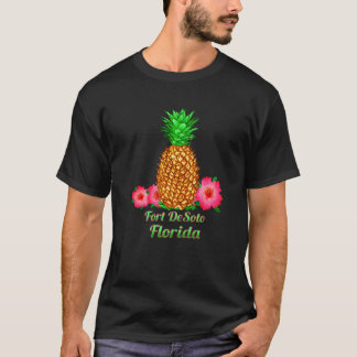 Fort Desoto Florida Pineapple Floral T-Shirt