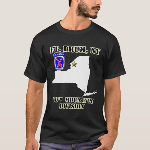Fort Drum Army Base _ 10th Mountain Division desig T_Shirt