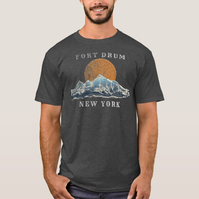Fort Drum New York Mountain Sunset Scene T-Shirt (Front)